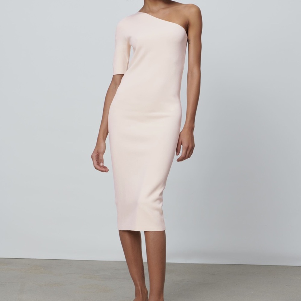 Asymmetrical knit cream dress, Zara (size: S)